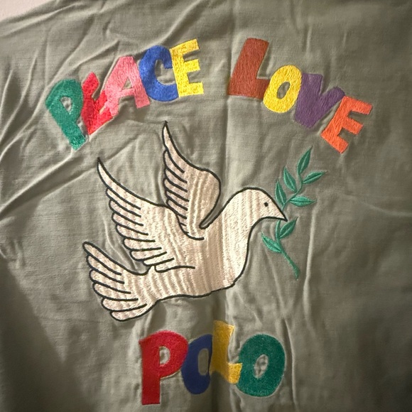 Polo Ralph Lauren Peace, Love, Polo Military Button Down Shirt Jacket - Picture 7 of 8